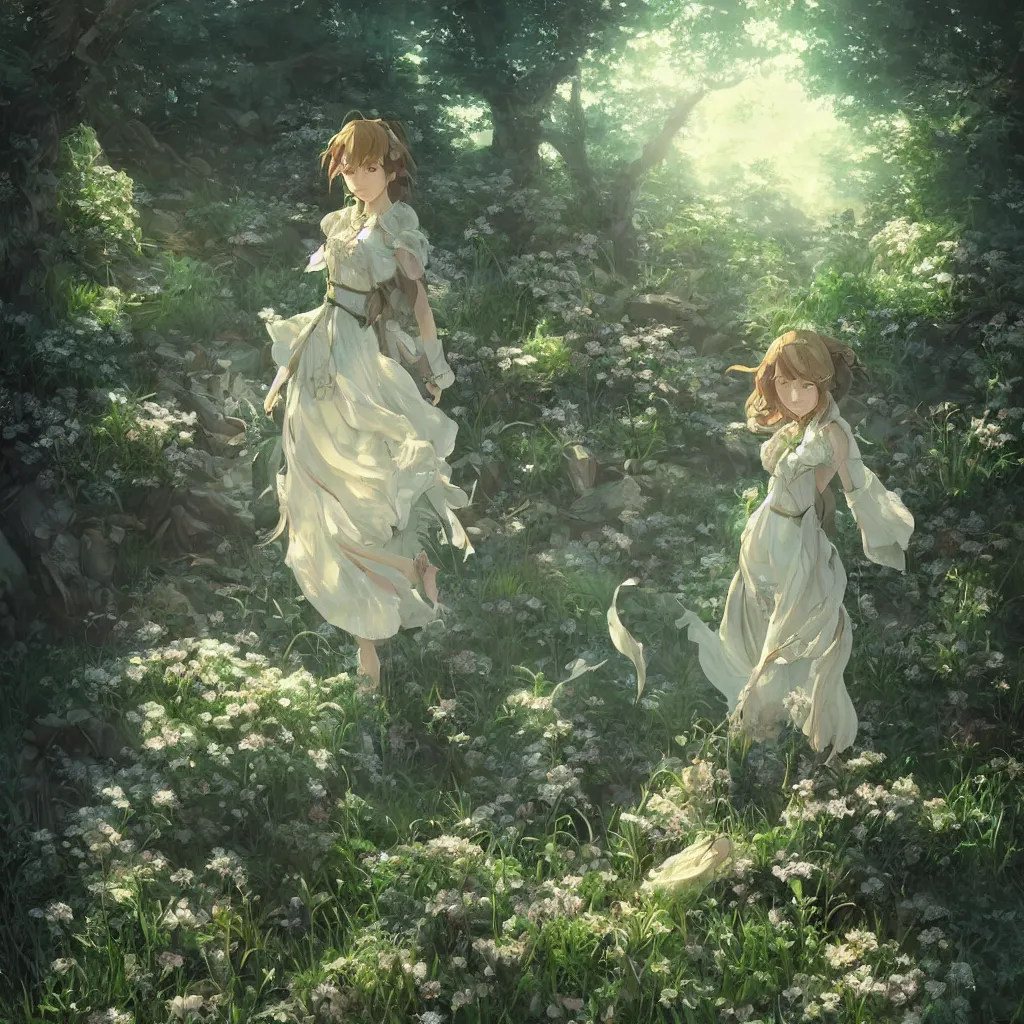 Image similar to a portrait of the emerald herald in the garden, intricate, tone mapped, ambient lighting, highly detailed, digital painting, concept art, sharp focus, by makoto shinkai and akihiko yoshida and wlop