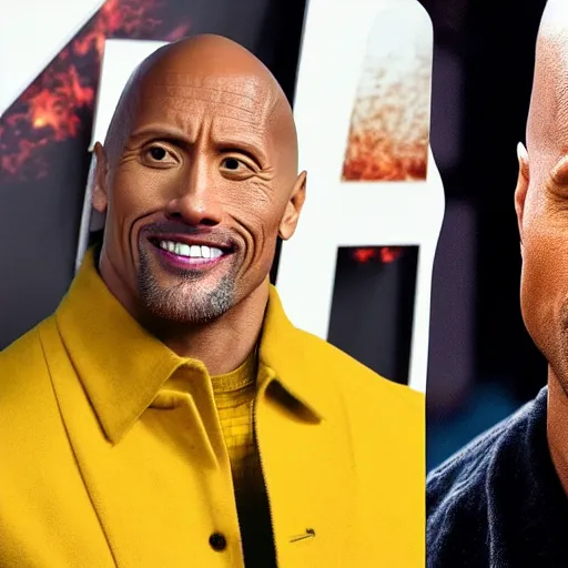 Prompt: dwayne johnson cast as the thing in mcu movie