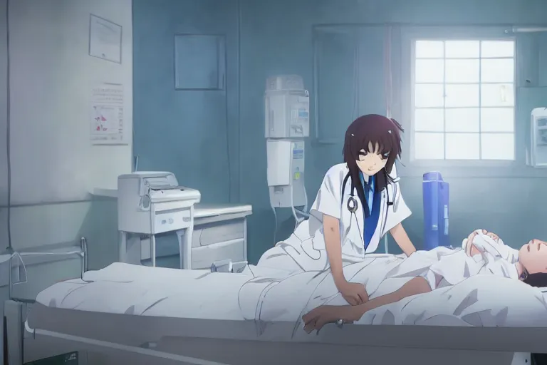 dying anime girl in hospital