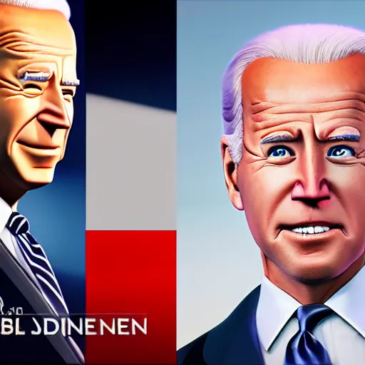 Image similar to joe biden on meth as seen in award winning animated pixar movie 4k octane render