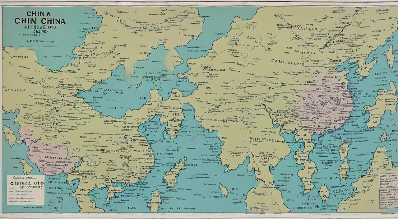 Prompt: 1 9 6 0 s map of china