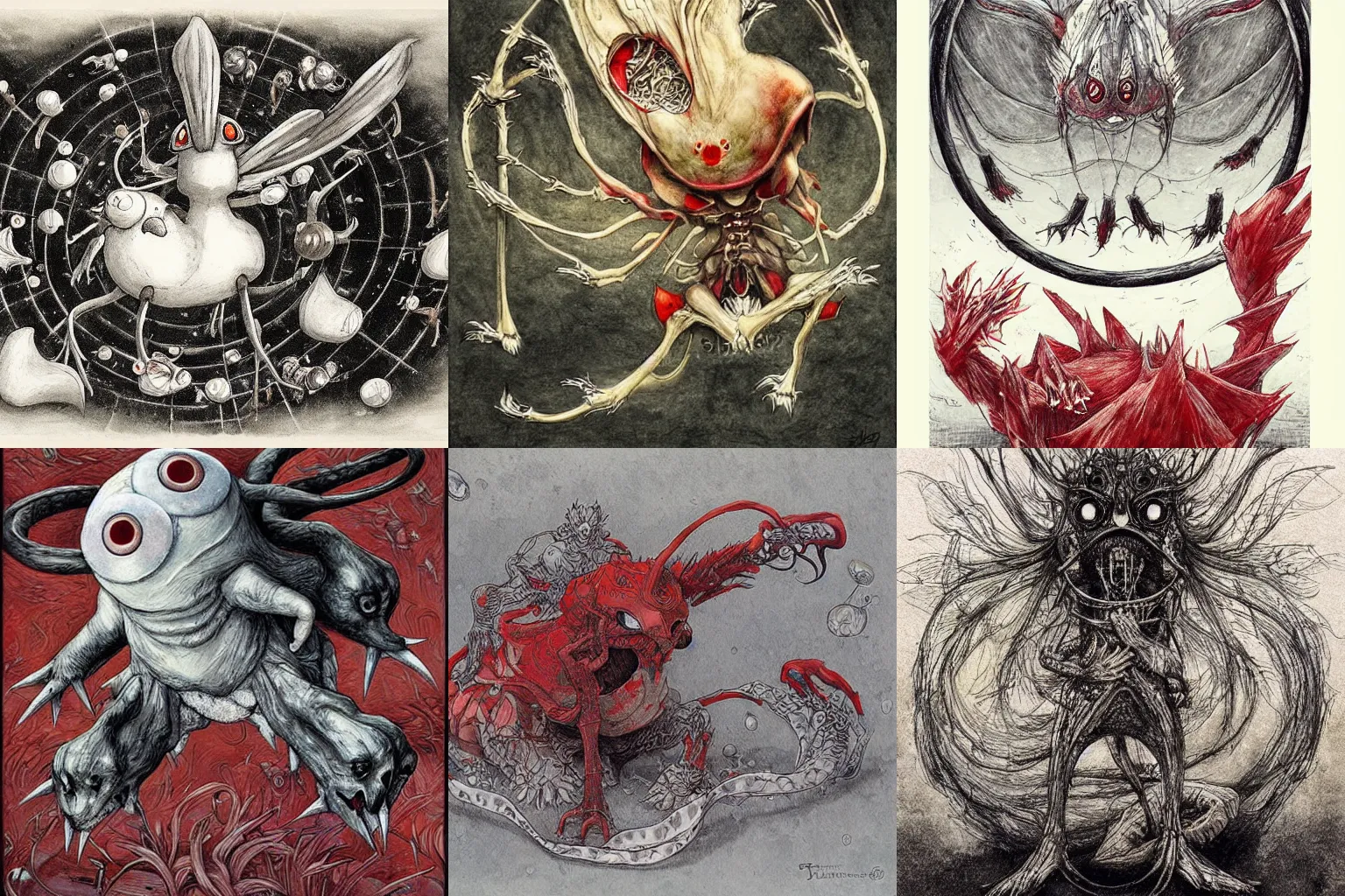 Prompt: blood type pokemon by shaun tan, style of vania zouravliov