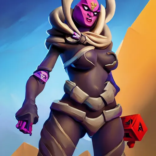 Image similar to greg manchess portrait painting of rad cube queen from fortnite as overwatch character, medium shot, asymmetrical, profile picture, organic painting, sunny day, matte painting, bold shapes, hard edges, street art, trending on artstation, by huang guangjian, gil elvgren, ruan jia, greg rutkowski, gaston bussiere