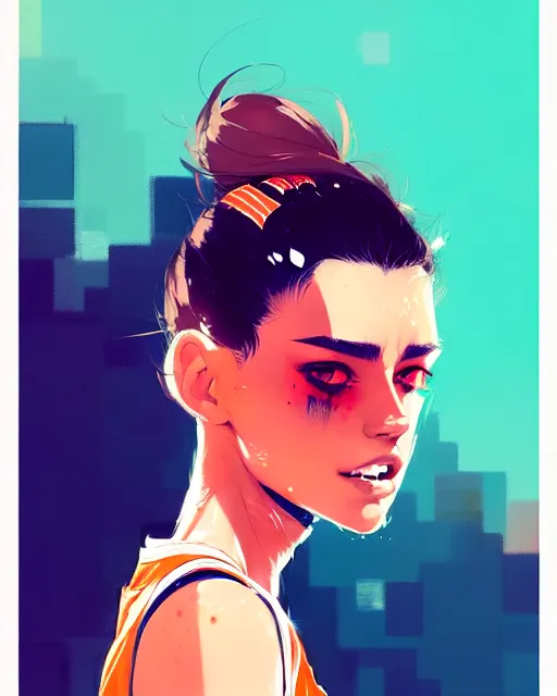 Image similar to a ultradetailed beautiful panting of a stylish girl in a knicks jersey, by conrad roset, greg rutkowski and makoto shinkai, trending on artstation