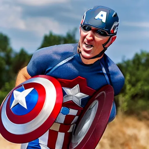 Prompt: eli tomac as captain america