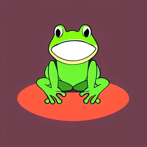 Image similar to a cute frog, digital art, iconic icon, 2 d vector logo, cartoon, t - shirt design