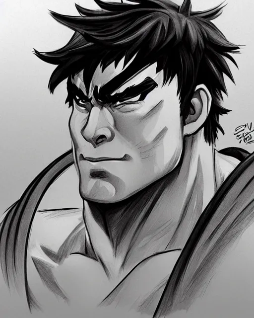 prompthunt: ryu from street fighter, court room sketch, fine