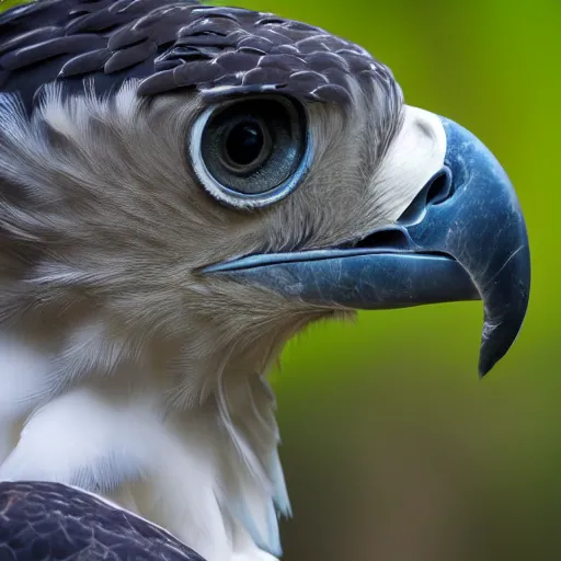 Image similar to close up of a side view face of a harpy eagle