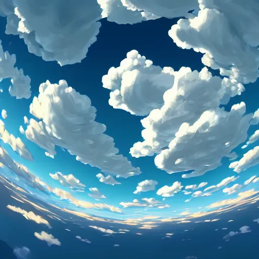 Anime Beach House Japanese Blue Sky White Clouds by Nico2713 on DeviantArt