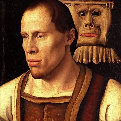 Image similar to A 15th century medieval renaissance oil painting of Jerma985, portrait of Jerma985, grainy, realistic, very realistic, hyperrealistic, highly detailed, very detailed, extremely detailed, very neat, very epic, very cool, detailed, trending on artstation