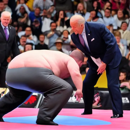 Prompt: joe biden sumo wrestling