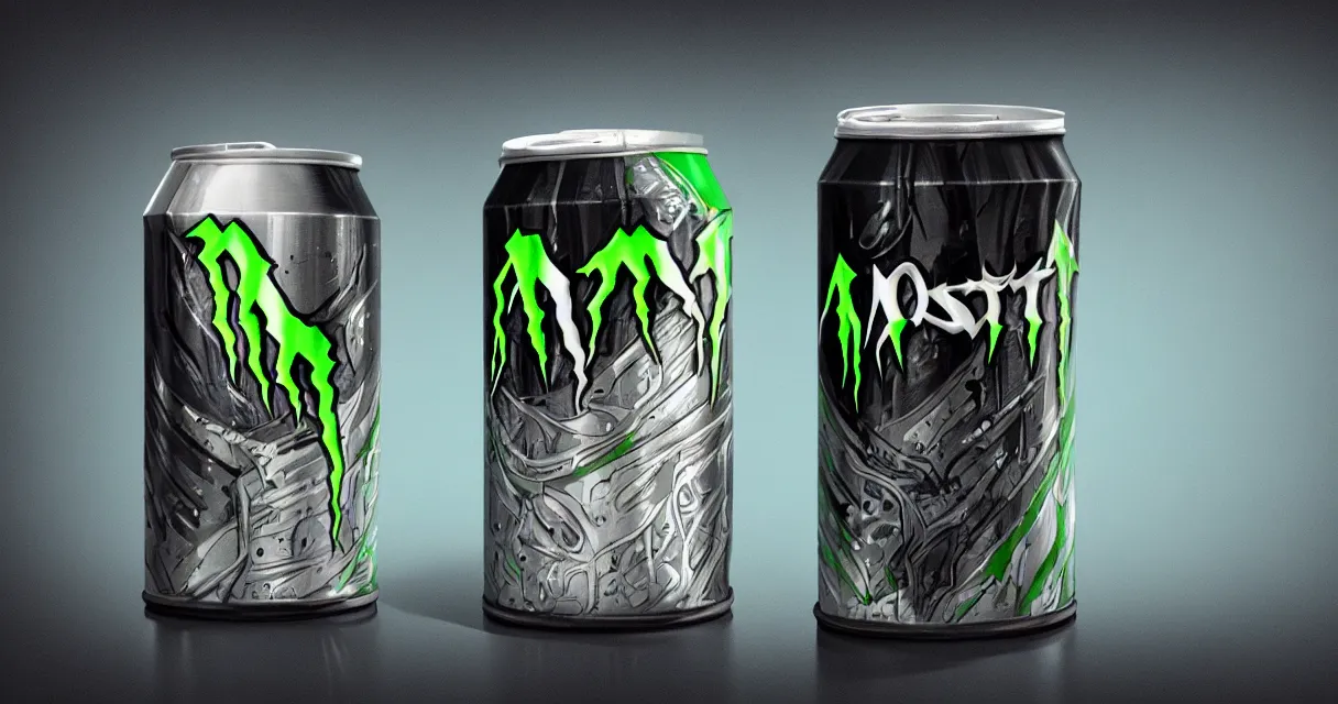 Image similar to aluminian can of monster energy drink, highly detailed, digital painting, artstation, concept art, smooth and sharp focus, illustration