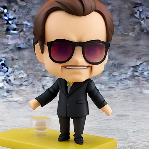 Prompt: jack nicholson as nendoroid!, background bar, kodak film