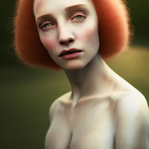 Image similar to photographic portrait of a stunningly beautiful english renaissance female in soft dreamy light at sunset, beside the river, soft focus, contemporary fashion shoot, in a denis villeneuve and tim burton movie, by edward robert hughes, annie leibovitz and steve mccurry, david lazar, jimmy nelsson, extremely detailed, breathtaking, hyperrealistic, perfect face, octane render