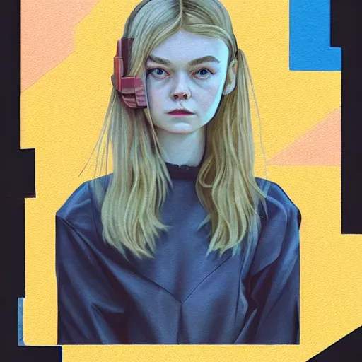 Image similar to Elle Fanning in Halo 2 picture by Sachin Teng, asymmetrical, dark vibes, Realistic Painting , Organic painting, Matte Painting, geometric shapes, hard edges, graffiti, street art:2 by Sachin Teng:4