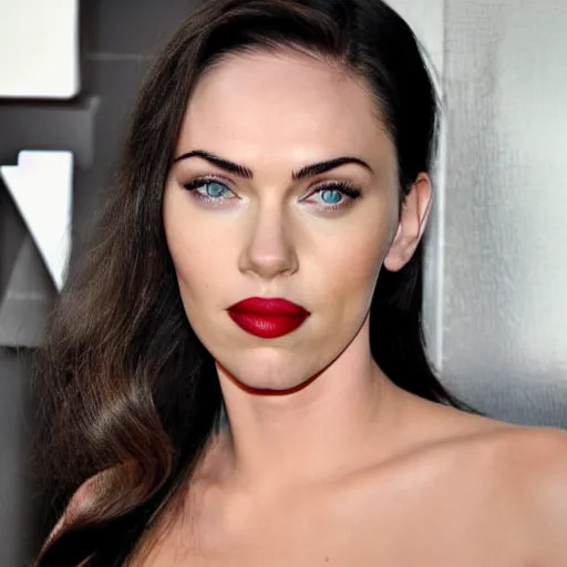 Image similar to a face inspired by megan fox and scarlett johansson