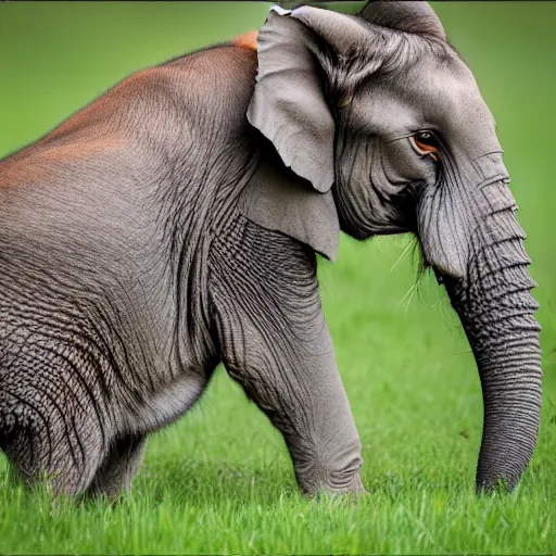 Image similar to a half cat half elephant, wildlife photography