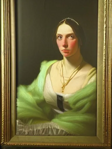 Prompt: portrait of abbey lee by joseph wright of derby