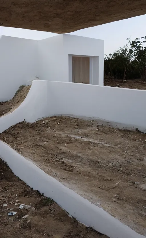 Prompt: bioremediation white architecture, in chuquicamata