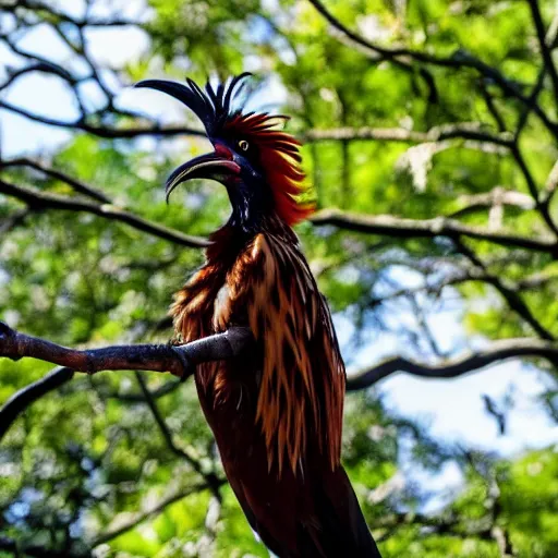 Image similar to a hoatzin bird shouting