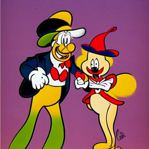 Image similar to art by tex avery and carl barks detailed