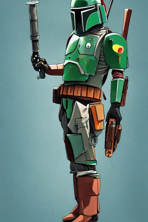 Prompt: boba fett, studio ghibli style, beautiful lighting