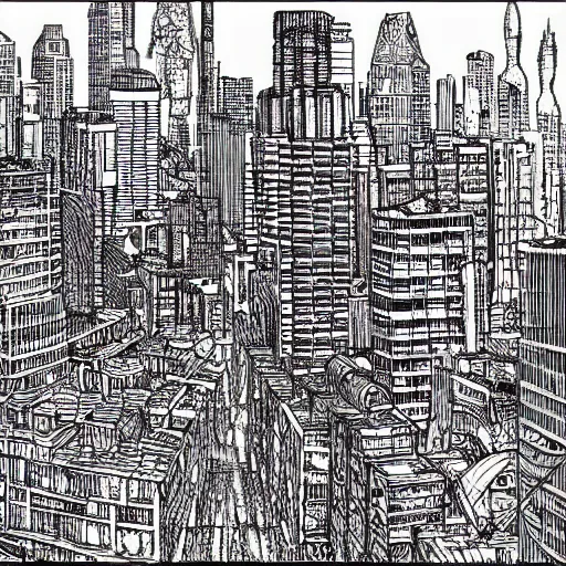 Image similar to a city by q hayashida, highly detailed, cityscape, professionally drawn