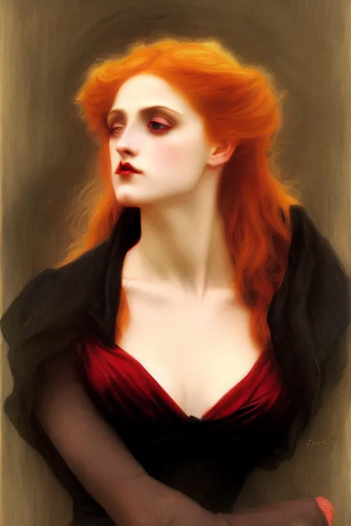 Image similar to victorian vampire blonde, painting by rossetti bouguereau, detailed art, artstation