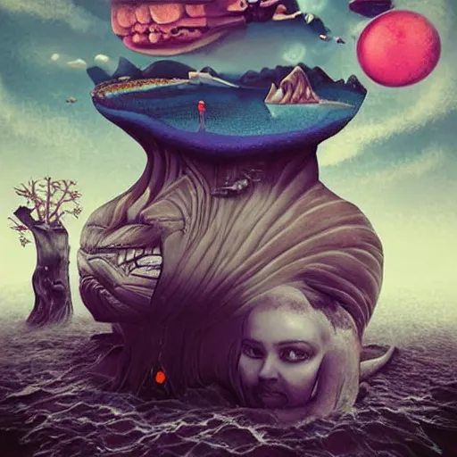 Image similar to ridiculous surreal impossible Fantasy artwork