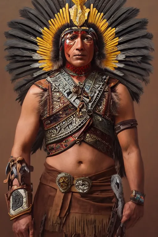 Image similar to an Aztec Eagle warrior wearing an eagle helmet and wooden feathers on his arms, fantasy, intricate, cinematic lighting, highly detailed, beautiful, digital painting, artstation, masterpiece, concept art, smooth, sharp focus, illustration, art by Artgerm and Greg Rutkowski and Alphonse Mucha and william-Adolphe Bouguereau