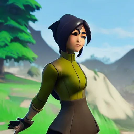 Image similar to toph beifong in fortnite, character render, full body shot, highly detailed, in game render