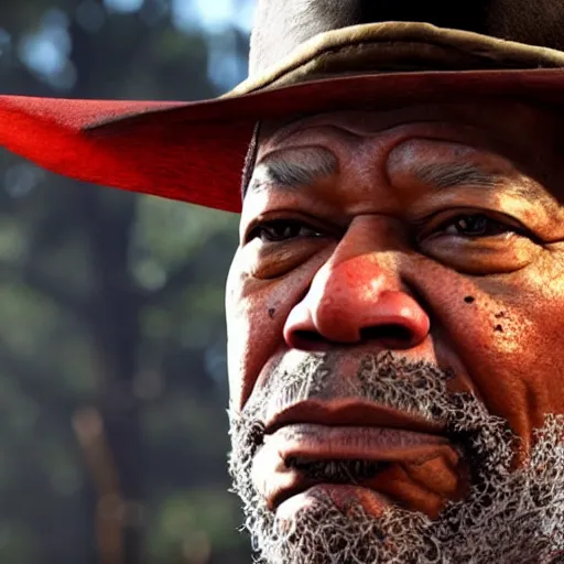 Prompt: Morgan Freeman in red dead redemption 2 4k detail