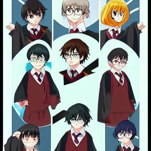 Image similar to harry potter as an anime character