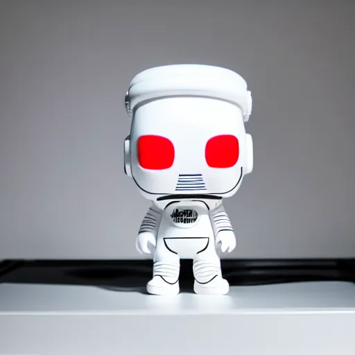 Image similar to an all white art vinyl figure with a microwave oven for a head, in the style of kidrobot, sket - one x iamretro, kenny wong x pop mart, space molly, frank kozik, guggimon, studio lighting, subsurface diffusion, 8 k