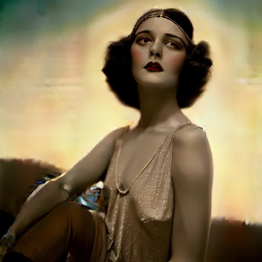 Image similar to photographic portrait of a stunningly beautiful 1 9 2 0 s film star female in soft dreamy light at sunset, contemporary fashion shoot, by edward robert hughes, annie leibovitz and steve mccurry, david lazar, jimmy nelsson, breathtaking, 8 k resolution, extremely detailed, beautiful, establishing shot, artistic, hyperrealistic, beautiful face, octane render