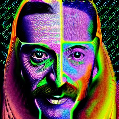 Image similar to portrait of a uncanny artist by Chor Boogie and Salvador Dali collaboration, digital art, mix of aesthetics, close up, high details