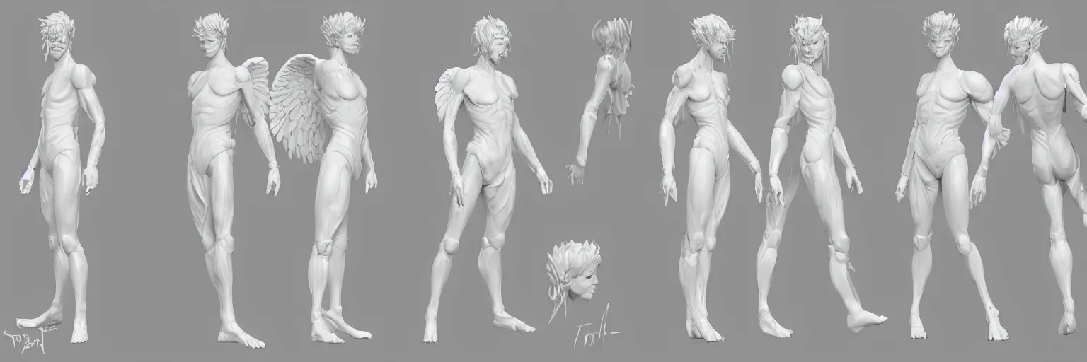 Image similar to pure white angel character study of male tori spelling, clear faces, screenwriter, introvert, outsider, geek, disturbed, emotional, character sheet, fine details, concept design, contrast, kim jung gi, pixar and da vinci, trending on artstation, 8 k, full body and head, turnaround, front view, back view, ultra wide angle