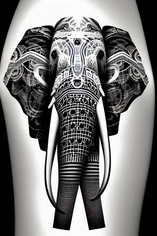 Image similar to a centered portrait of a robotic elephant headed biomechanical creature by clogtwo and subjekt zero. intricate detailed sharp clean textured