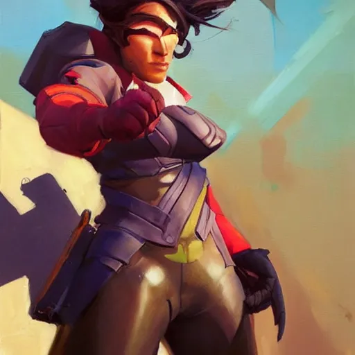 Image similar to Greg Manchess portrait painting of Gambit as Overwatch character, medium shot, asymmetrical, profile picture, Organic Painting, sunny day, Matte Painting, bold shapes, hard edges, street art, trending on artstation, by Huang Guangjian and Gil Elvgren and Sachin Teng