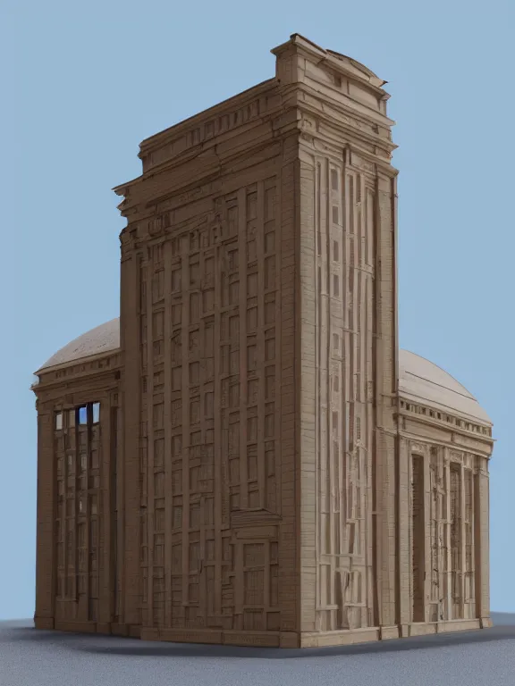 Image similar to a soviet paneled building , miniature, diorama , 3d render