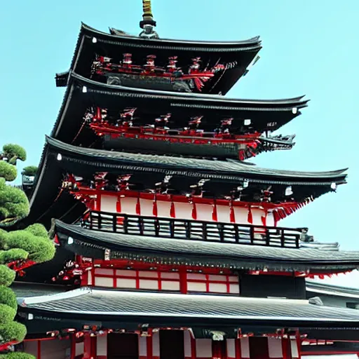 Image similar to japanese cyberpunk temple