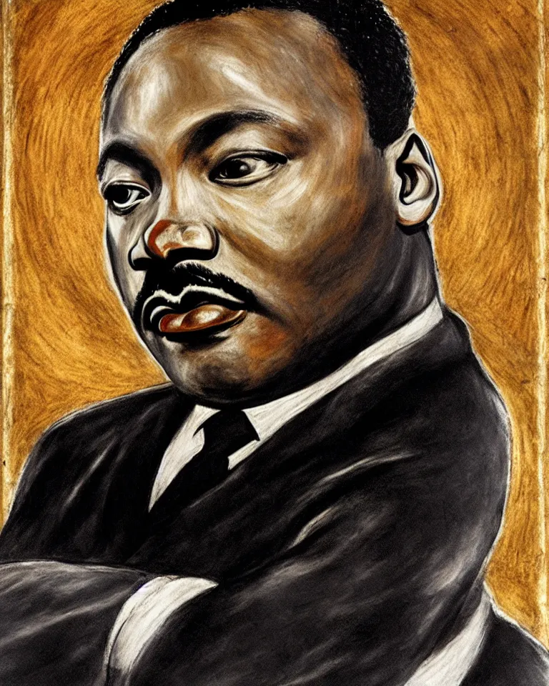 Prompt: martin luther king, jr. by el greco.