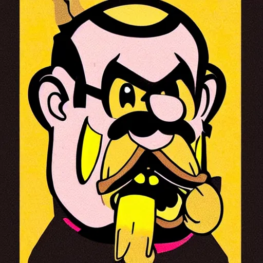 Image similar to wario eating a hot dog stencil art