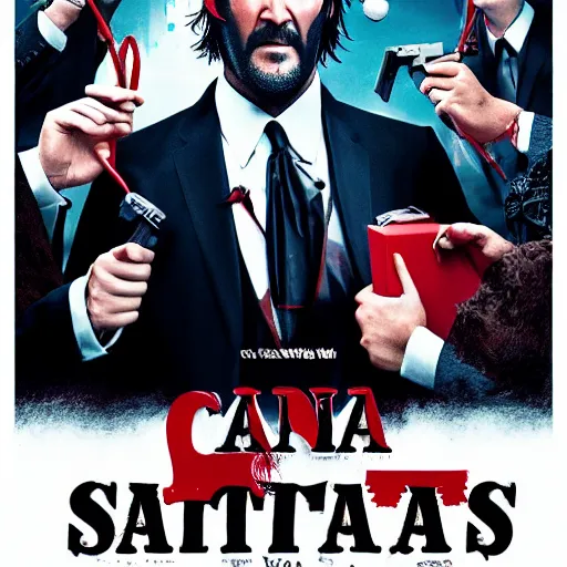 Image similar to santa claus as john wick