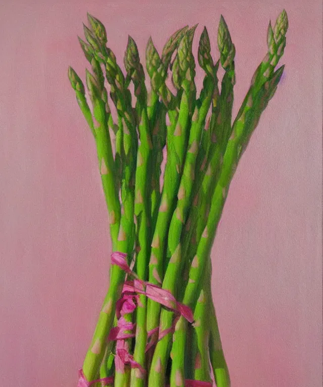 Prompt: pink asparagus, oil painting