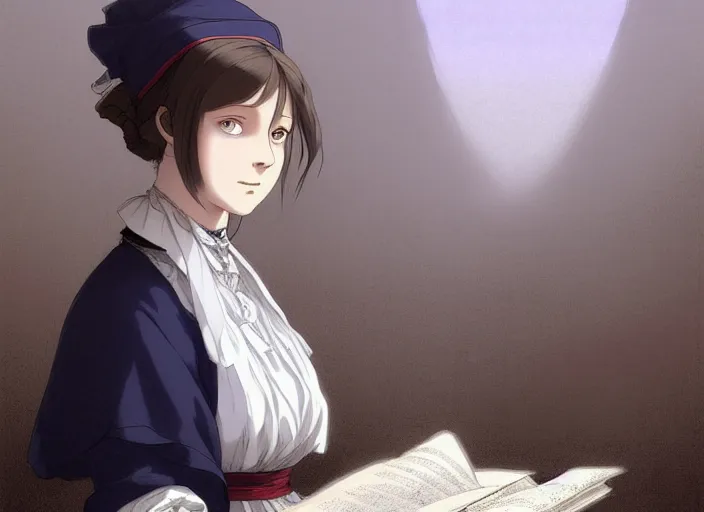 Prompt: london 1 8 5 3, 3 3 year old florence nightingale, running a women's hospital in victorian london, improving the working conditions as well as patient care, finely detailed perfect art, gapmoe yandere grimdark, trending on pixiv fanbox, painted by greg rutkowski makoto shinkai takashi takeuchi studio ghibli