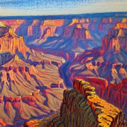 Prompt: masterpiece grand canyon, Constructivism, highly detailed, pastels