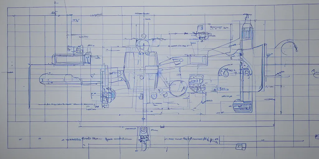 Prompt: portal gun blueprint, high detail