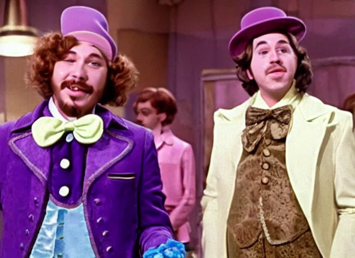 Image similar to film still of Post Malone as Willy Wonka in Willy Wonka and the Chocolate Factory 1971