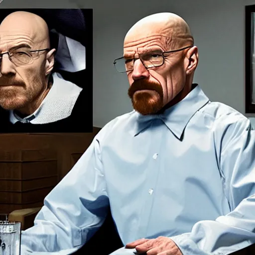 Image similar to walter white meets walter לבן, his jewish version